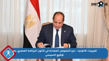 تغييرات قانونية.. أبرز النصوص المعدلة في قانون الرياضة المصري بعد توقيع السيسي